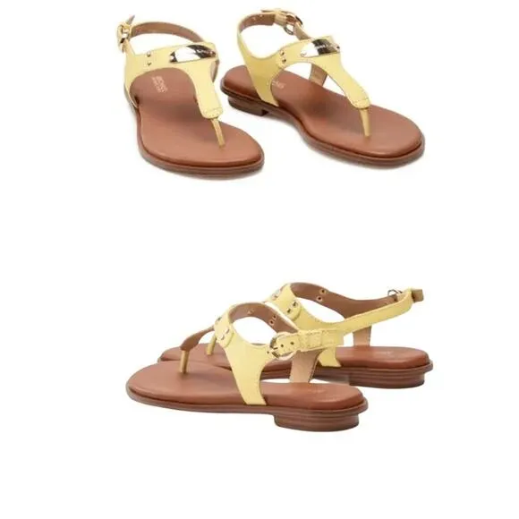 Women's Michael Kors Plate Flat Thong Sandals | Buttercup | 7