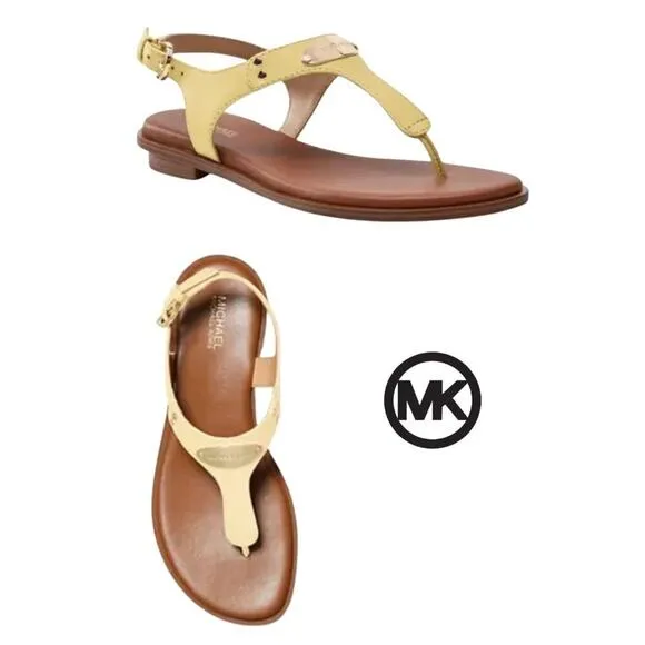 Women's Michael Kors Plate Flat Thong Sandals | Buttercup | 7