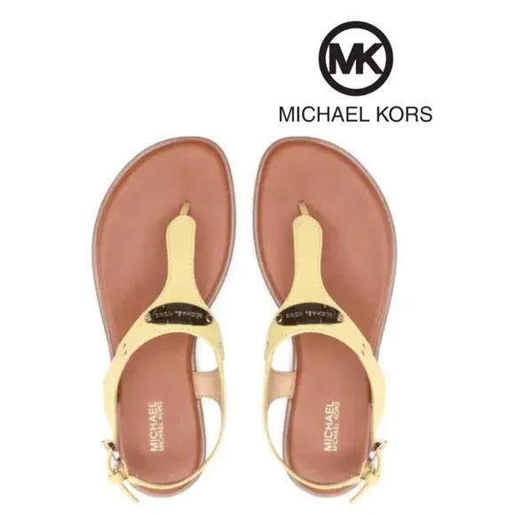 Women's Michael Kors Plate Flat Thong Sandals | Buttercup | 7