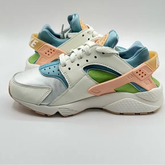 Women’s Nike Air Huarache SE Orange Blue Green Sneakers Retro DQ0117-100 Sz 6.5