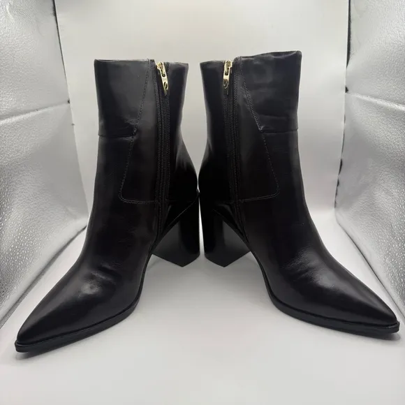 Women's SARTO Black Leather Booties Size 8M