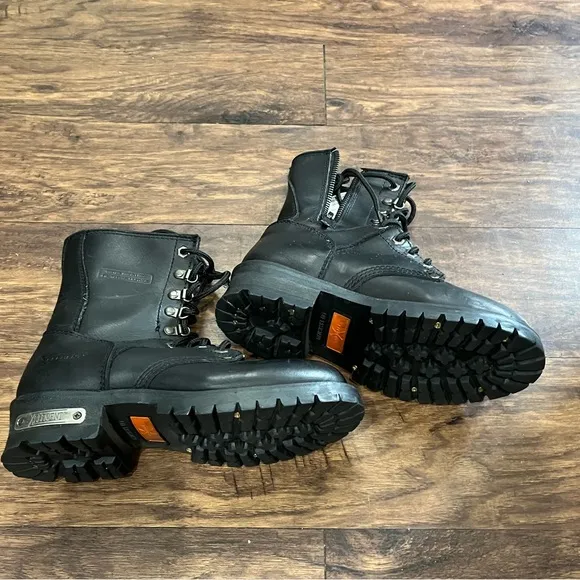 Xelement Black Leather Motorcycle Boots Sz. 7.5