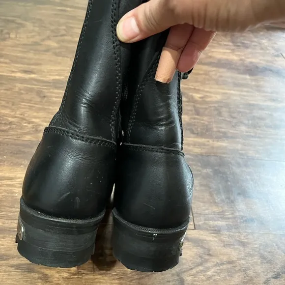 Xelement Black Leather Motorcycle Boots Sz. 7.5