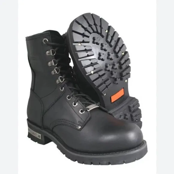 Xelement Black Leather Motorcycle Boots Sz. 7.5