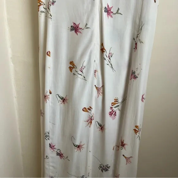 Yasaman Vintage Floral Sleeveless Tie-Waist Midi Dress White Sz 18