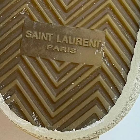 Yves Saint Laurent Venice Chevron Print Gray Slip On Sneakers Size 39