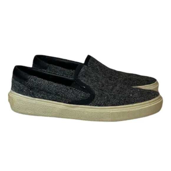Yves Saint Laurent Venice Chevron Print Gray Slip On Sneakers Size 39