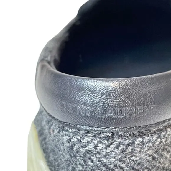 Yves Saint Laurent Venice Chevron Print Gray Slip On Sneakers Size 39