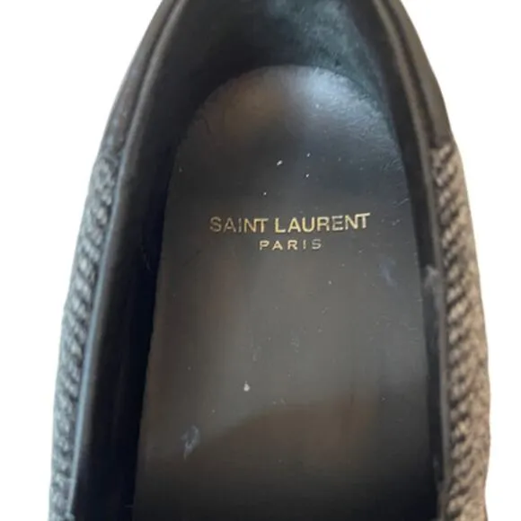 Yves Saint Laurent Venice Chevron Print Gray Slip On Sneakers Size 39