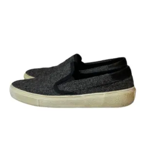 Yves Saint Laurent Venice Chevron Print Gray Slip On Sneakers Size 39