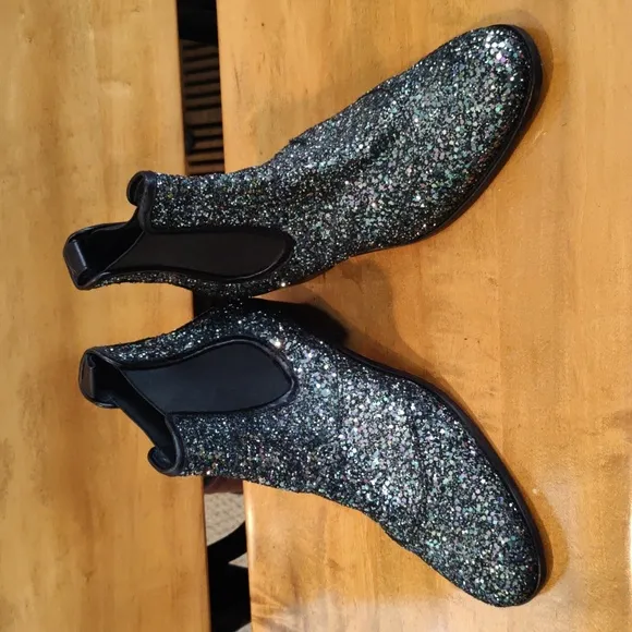 Zadig &amp; Voltaire boots size 38eu/7.5 us Rn116202 blue silver and black glitter