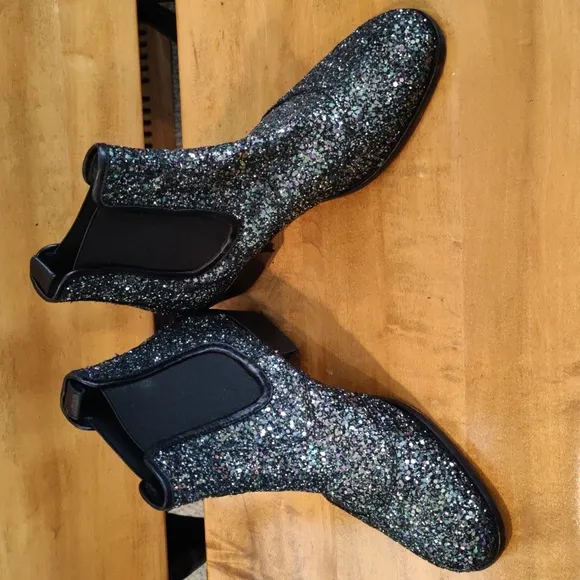Zadig &amp; Voltaire boots size 38eu/7.5 us Rn116202 blue silver and black glitter