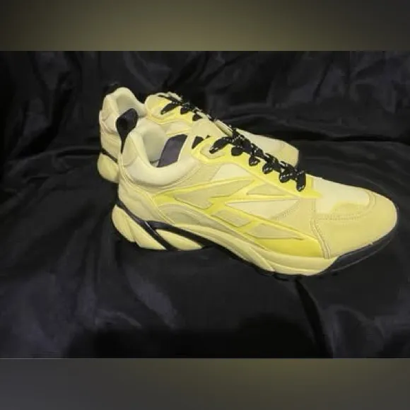 Zadig &amp; Voltaire Neon Yellow Wave Mix Sneakers size women’s 10 or Mens 8