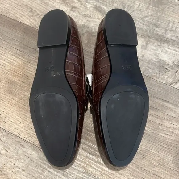 ZARA Animal Print Leather Loafers
