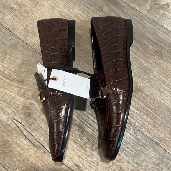 ZARA Animal Print Leather Loafers