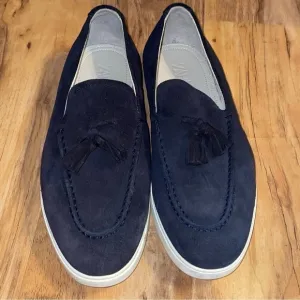 Zara Athletic Tasseled  Suede Leather Loafers Size 40 EU