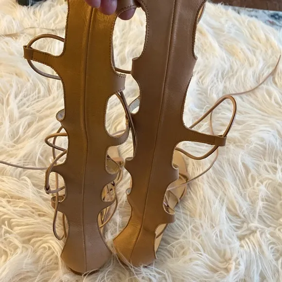 ZARA BASIC Collection gladiators leather high straps sandals