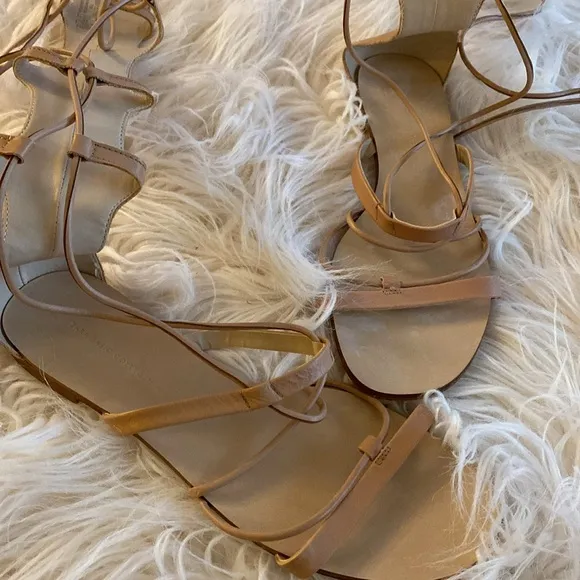 ZARA BASIC Collection gladiators leather high straps sandals