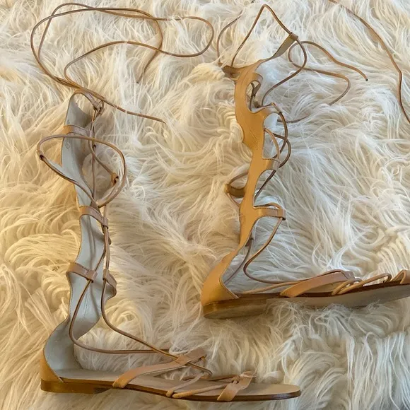 ZARA BASIC Collection gladiators leather high straps sandals