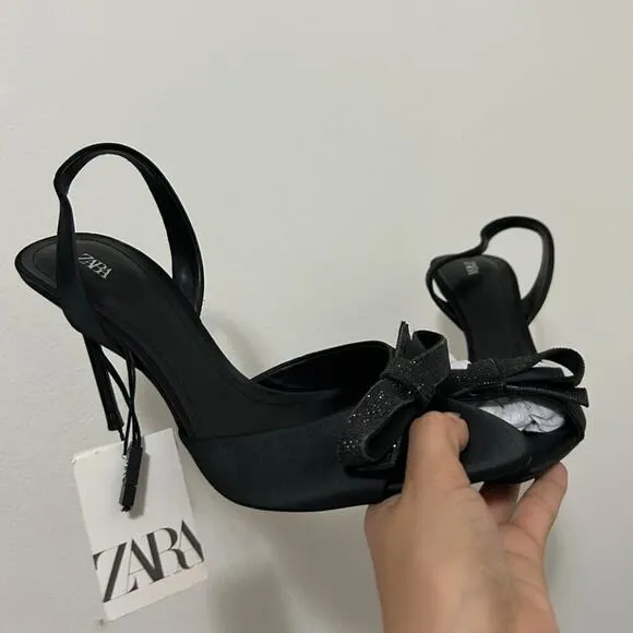 ZARA Embellished Slingbacks NWT