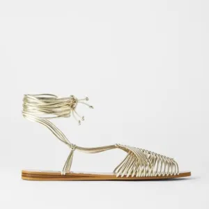 ZARA FLAT MULTI-STRAP GLADIATOR CAGE SANDALS WITH TUBE STRAPS SIZE 9