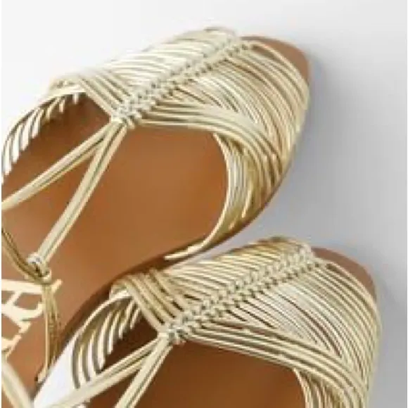 ZARA FLAT MULTI-STRAP GLADIATOR CAGE SANDALS WITH TUBE STRAPS SIZE 9