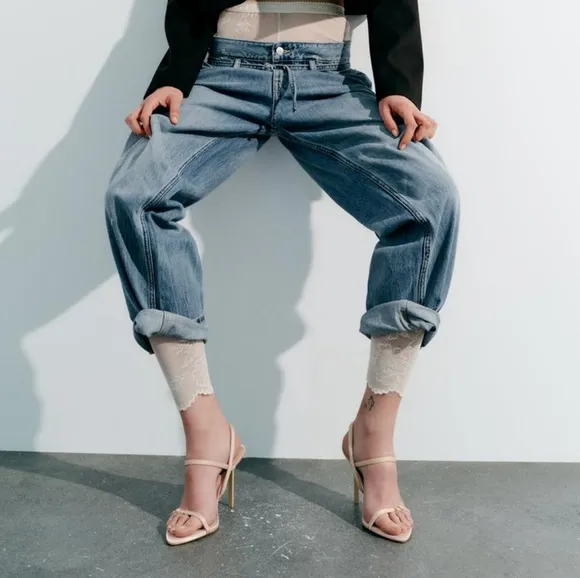 ZARA HIGH HEELED FABRIC SANDALS