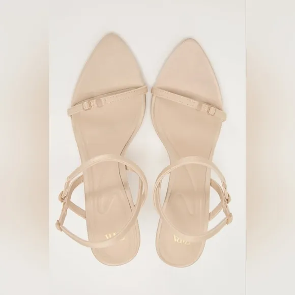 ZARA HIGH HEELED FABRIC SANDALS