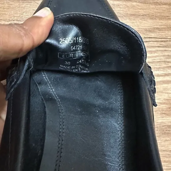 Zara leather black loafers