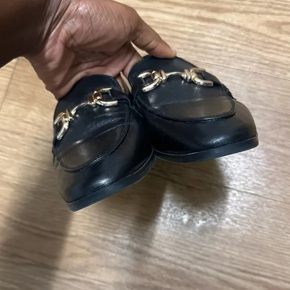 Zara leather black loafers