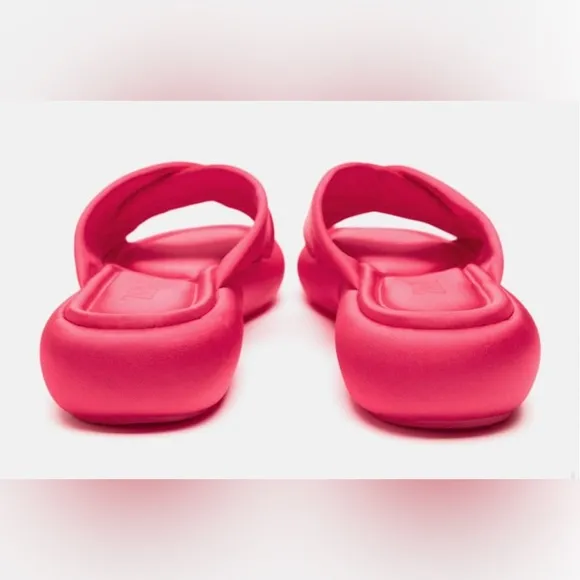 Zara NWT Crossed Fabric Flat Sandal