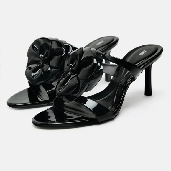 Zara NWT floral high heel sandals
