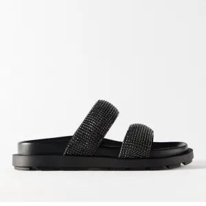 Zara Rhinestone Flat Sandals Size 10