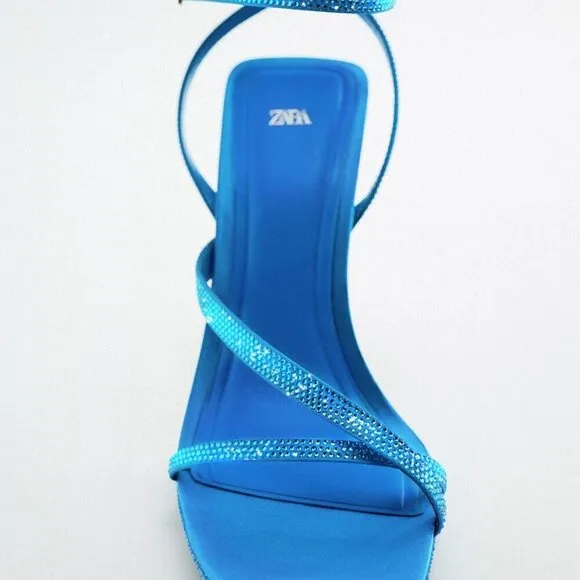 ZARA RHINESTONE HIGH HEEL SANDALS SZ 36 NWOT