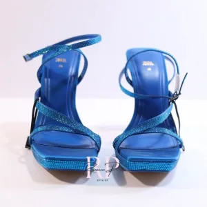 ZARA RHINESTONE HIGH HEEL SANDALS SZ 36 NWOT