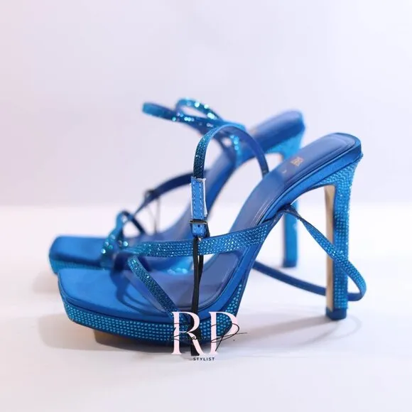 ZARA RHINESTONE HIGH HEEL SANDALS SZ 36 NWOT