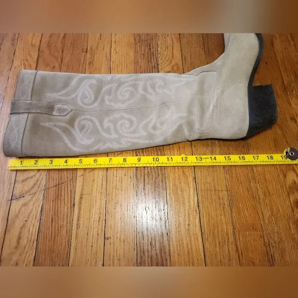 ZARA Slip On Split Suede Cowboy Boots