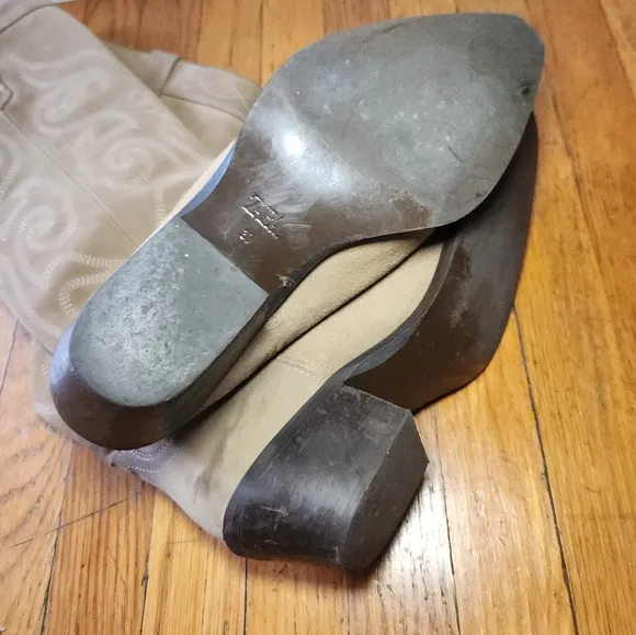 ZARA Slip On Split Suede Cowboy Boots