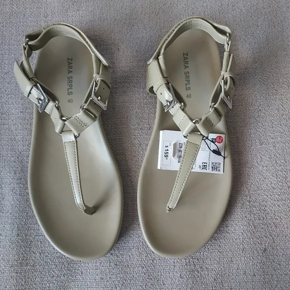 Zara SRPLS Leather Sandals