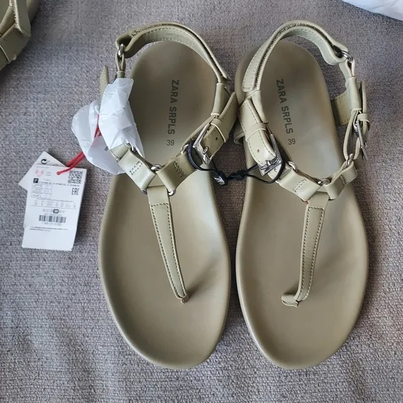 Zara SRPLS Leather Sandals