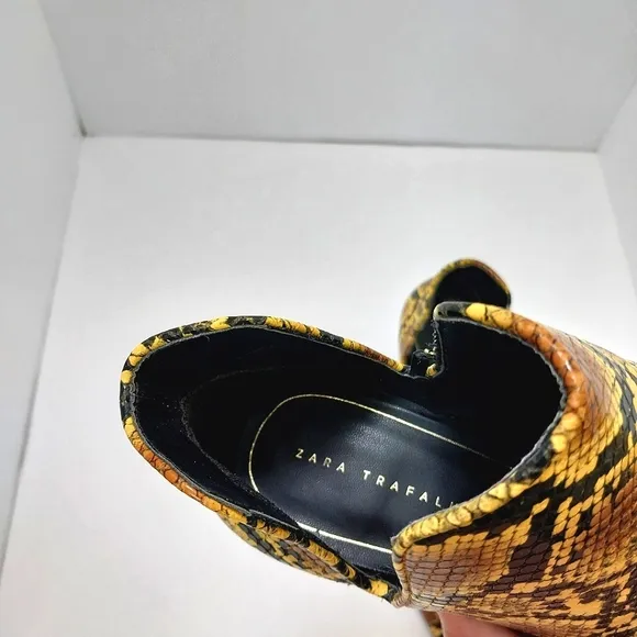 Zara Trafaluc Snakeskin Ankle‎ Boots, Size 8|EUR 38