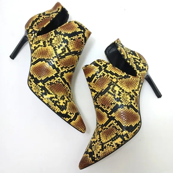 Zara Trafaluc Snakeskin Ankle‎ Boots, Size 8|EUR 38