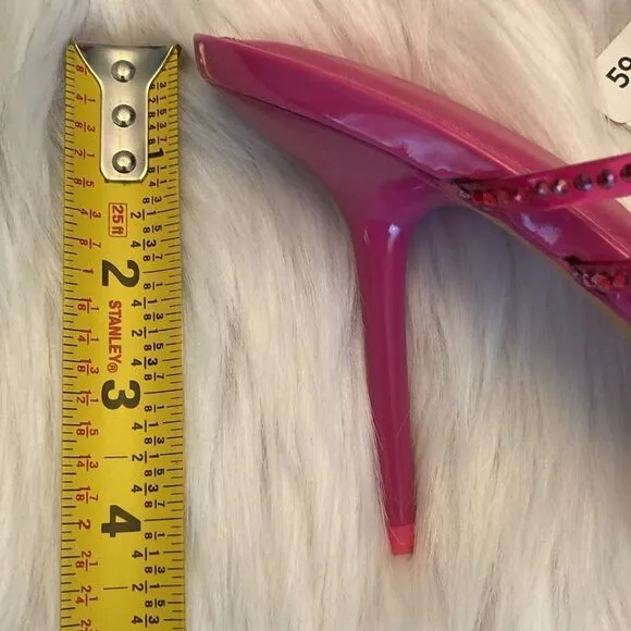 Zara Vinyl Clear Pink Rhinestone High Heels Sandals Size 11