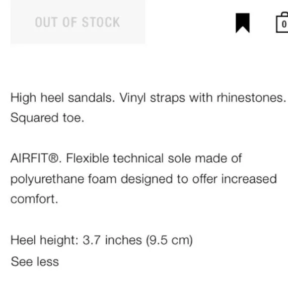 Zara Vinyl Clear Pink Rhinestone High Heels Sandals Size 11