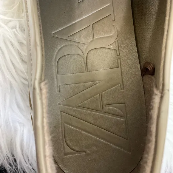 Zara Women's Khaki Patent Leather Lug Sole Loafers Size 41 US 10