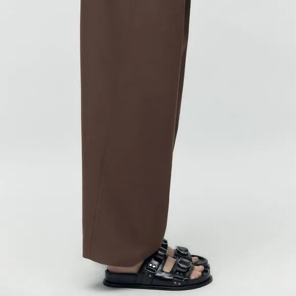 ZARA BUCKLED LEATHER SANDALS
