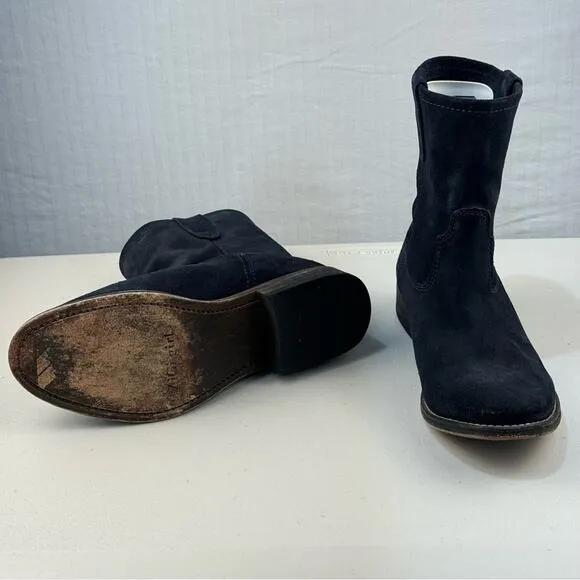 ZIGI Girl Cannon Black Suede Boots Women’s Size 7 Rugged Slouch Biker Ankle Boot