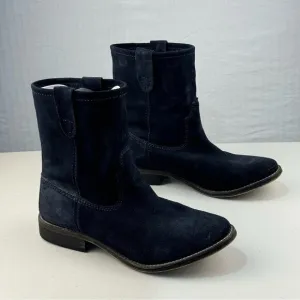 ZIGI Girl Cannon Black Suede Boots Women’s Size 7 Rugged Slouch Biker Ankle Boot
