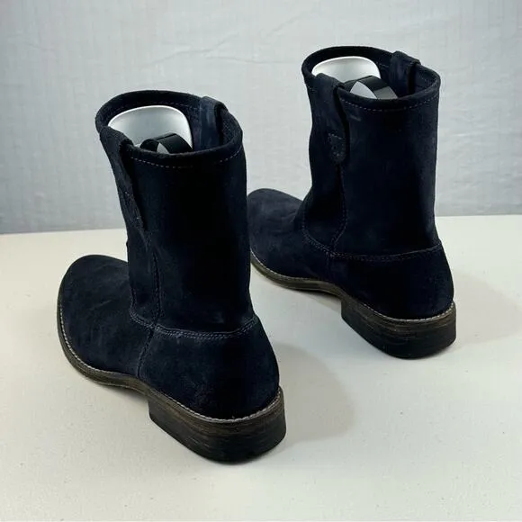 ZIGI Girl Cannon Black Suede Boots Women’s Size 7 Rugged Slouch Biker Ankle Boot