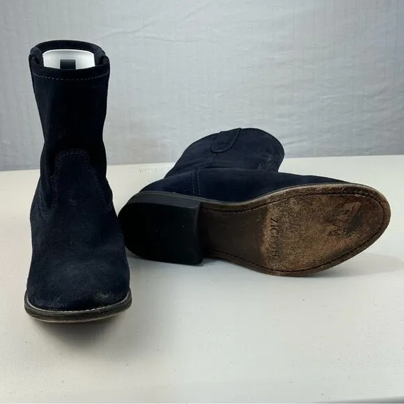 ZIGI Girl Cannon Black Suede Boots Women’s Size 7 Rugged Slouch Biker Ankle Boot